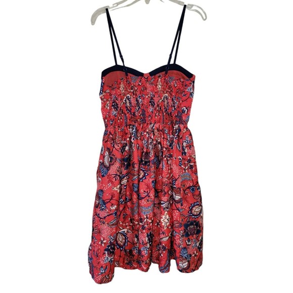 BOG Collective Dress Sz S Small Red Floral with Pockets Lightweight Princess Cut - Picture 6 of 10